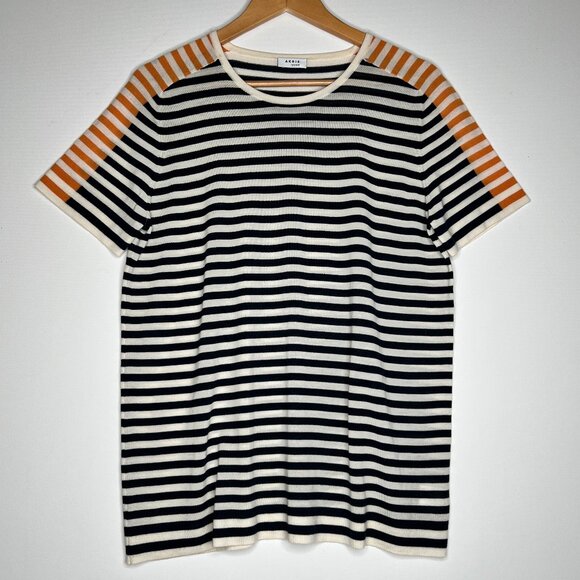 AKRIS PUNTO Elements Tricolor Stripe Top Sweater - Picture 1 of 7